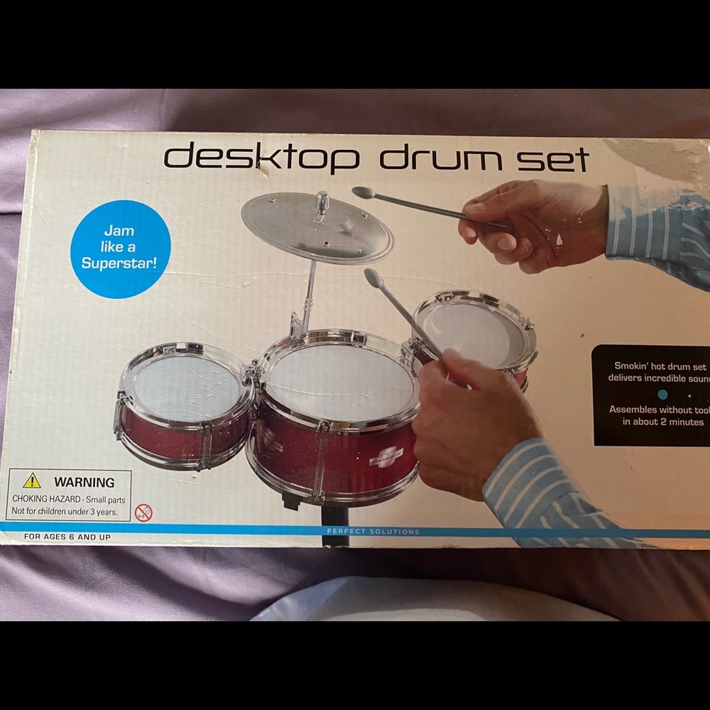 Vintage Table Top Drum Set in Box
